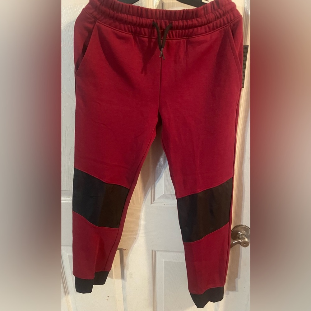 Athletic Works’ Boys Red and Black Jogger Pants! NWT! Size Large!